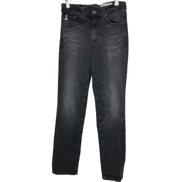 AG Adriano Goldschmied 23 Saige High Rise Straight Jeans 10 Year Bonfire Black - Picture 3 of 12